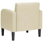 VidaXL Pohovka s opierkami krémová 54 cm umelá koža – Obrázok 5