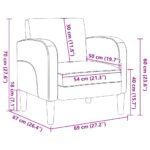 VidaXL Pohovka s opierkami krémová 54 cm umelá koža – Obrázok 8