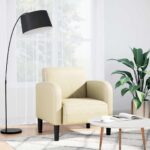 VidaXL Pohovka s opierkami krémová 54 cm umelá koža