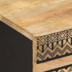 vidaXL Skrinka na posteľ Čierna Masívne hrubé drevo Mango – Obrázok 6