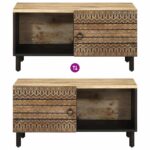 vidaXL konferenčný stolík čierny 80x50x40 cm masívne hrubé drevo mango – Obrázok 6