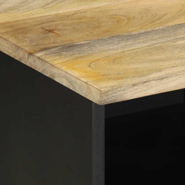 vidaXL TV skrinka čierna 100x33,5x46 cm masívne hrubé drevo mango – Obrázok 6