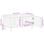 vidaXL Konferenčný stolík 80x50x40 cm, mangový masív – Obrázok 12