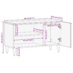 vidaXL TV skrinka 80x31,5x46 cm mangovníkový masív – Obrázok 12
