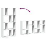 vidaXL Knižnica biela 63x20x120 cm kompozitné drevo – Obrázok 8