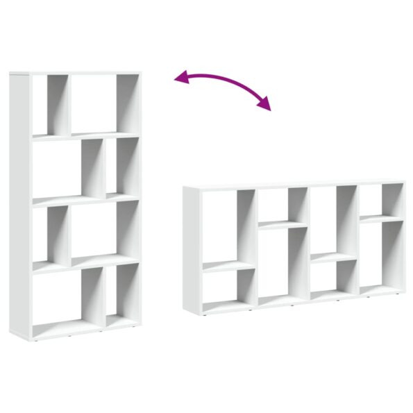 vidaXL Knižnica biela 63x20x120 cm kompozitné drevo – Obrázok 8