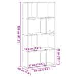 vidaXL Knižnica biela 63x20x120 cm kompozitné drevo – Obrázok 11