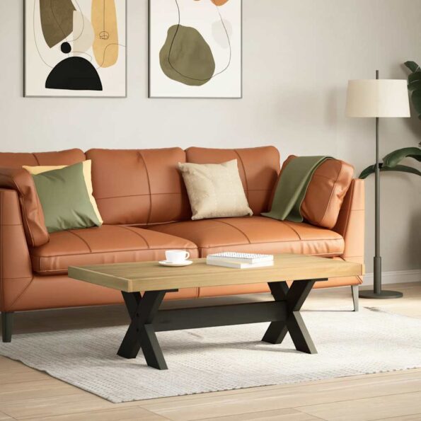 vidaXL Konferenčný stolík NOAIN nohy v tvare X 120x60x40 cm borovicový – Obrázok 2