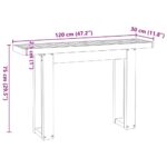 vidaXL Konzolový stolík NOAIN nohy v tvare U, 120x60x40 cm, borovicový – Obrázok 9