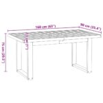 vidaXL Jedálenský stôl NOAIN nohy v tvare U, 160x90x75 cm, borovicový – Obrázok 9