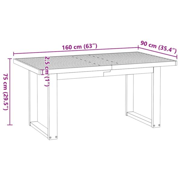 VXL8721158503268_g_en_hd_8.jpg vidaXL Jedálenský stôl NOAIN nohy v tvare U, 160x90x75 cm, borovicový – Obrázok 9