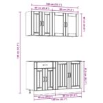 vidaXL 4-dielna sada kuchynských skriniek Kalmar, kompozitné drevo – Obrázok 9