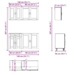 VidaXL 4-dielna súprava kuchynských skriniek biela kompozitné drevo – Obrázok 7