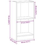 vidaXL Knižnica sivá sonoma 40x24x76 cm kompozitné drevo – Obrázok 9