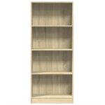 vidaXL Knižnica dub sonoma 60x24x143 cm kompozitné drevo – Obrázok 4