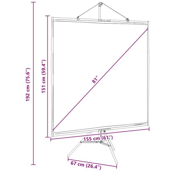 vidaXL Projekčné plátno so statívom 81 palcov 1:1 – Obrázok 12