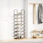 VidaXL Stojan na topánky 8-vrstvový čierny 44x28x145 cm netkaná látka – Obrázok 3