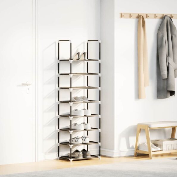 VidaXL Stojan na topánky 8-vrstvový čierny 44x28x145 cm netkaná látka – Obrázok 3