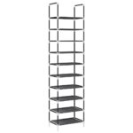 VidaXL Stojan na topánky 10-vrstvový čierny 44x28x180 cm netkaná látka – Obrázok 2