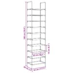 VidaXL Stojan na topánky 10-vrstvový čierny 44x28x180 cm netkaná látka – Obrázok 9