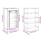 vidaXL skrinka na topánky sivá 60,5x30x97 cm netkaná textília – Obrázok 12