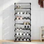 VidaXL Stojan na topánky 8-vrstvový sivý 54x28x124 cm netkaná látka – Obrázok 4