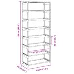 VidaXL Stojan na topánky 8-vrstvový sivý 54x28x124 cm netkaná látka – Obrázok 9