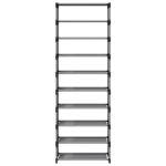 VidaXL Stojan na topánky 10-vrstvový sivý 54x28x158 cm netkaná látka – Obrázok 5