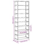 VidaXL Stojan na topánky 10-vrstvový sivý 54x28x158 cm netkaná látka – Obrázok 9