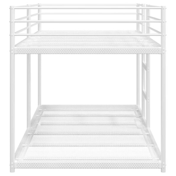 vidaXL Poschodová posteľ bez matraca Biela 80x200 cm Oceľ – Obrázok 6