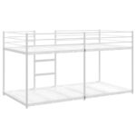 vidaXL Poschodová posteľ bez matraca Biela 80x200 cm Oceľ – Obrázok 7