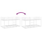 vidaXL Poschodová posteľ bez matraca Biela 80x200 cm Oceľ – Obrázok 8