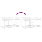 vidaXL Poschodová posteľ bez matraca Biela 100x200 cm Oceľ – Obrázok 8