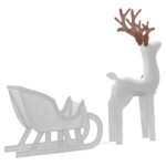 vidaXL Vianočná dekorácia Soby a sane 100 LED Studená biela – Obrázok 5