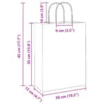 vidaXL Papierové tašky 250 ks s rúčkami, hnedá, 26x12x35 cm – Obrázok 11