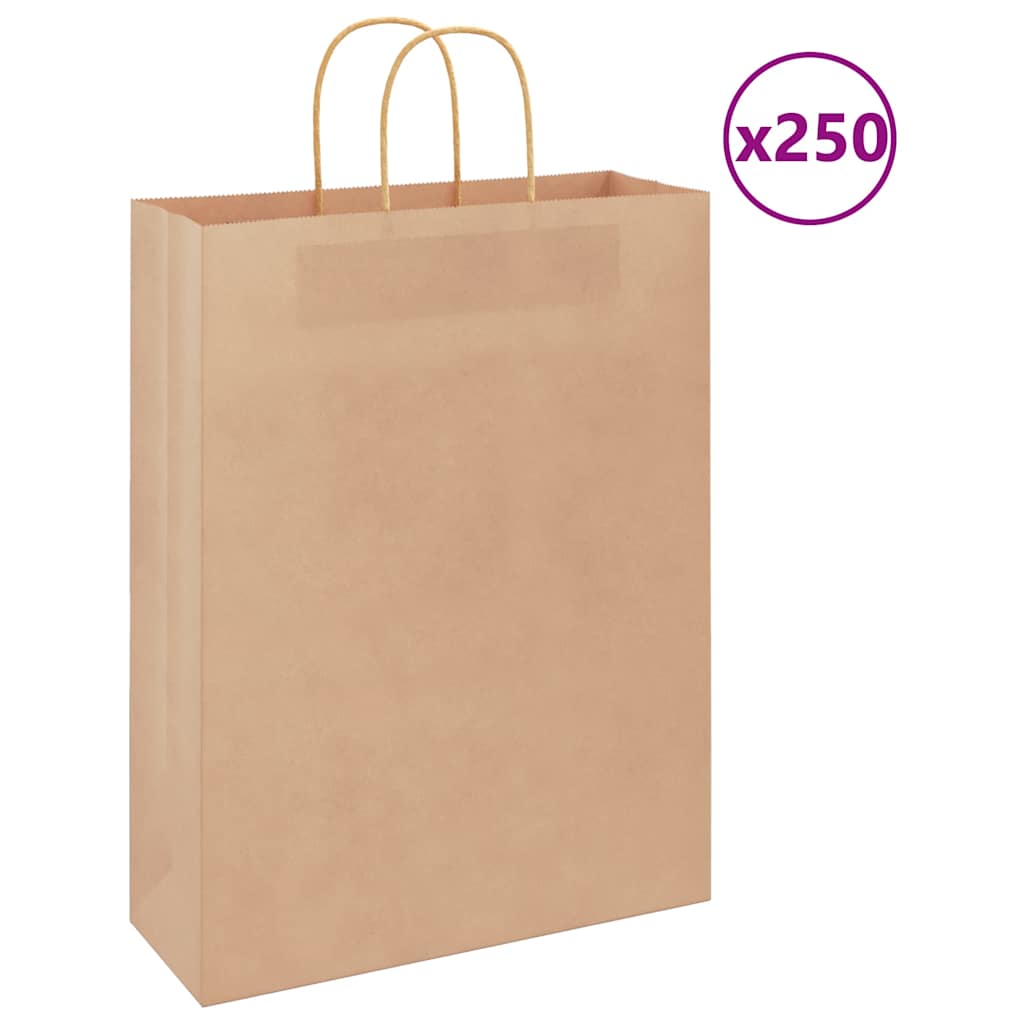 VXL8721158515360_a_en_hd_1.jpg vidaXL Papierové tašky 250 ks s rúčkami, hnedá, 32x12x42 cm – Obrázok 1