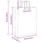 vidaXL Papierové tašky 250 ks s rúčkami, hnedá, 32x12x42 cm – Obrázok 11