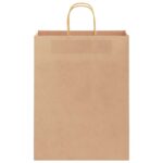vidaXL Papierové tašky 250 ks s rúčkami, hnedá, 32x12x42 cm – Obrázok 5