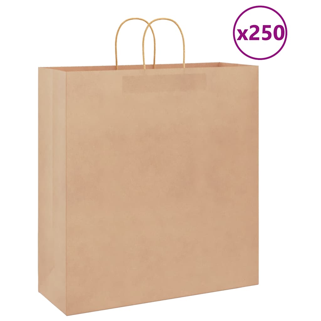 VXL8721158515414_a_en_hd_1.jpg vidaXL Papierové tašky 250 ks s rúčkami, hnedá, 45x17x48 cm – Obrázok 1