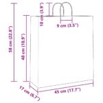 vidaXL Papierové tašky 250 ks s rúčkami, hnedá, 45x17x48 cm – Obrázok 11