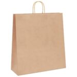 vidaXL Papierové tašky 250 ks s rúčkami, hnedá, 45x17x48 cm – Obrázok 4