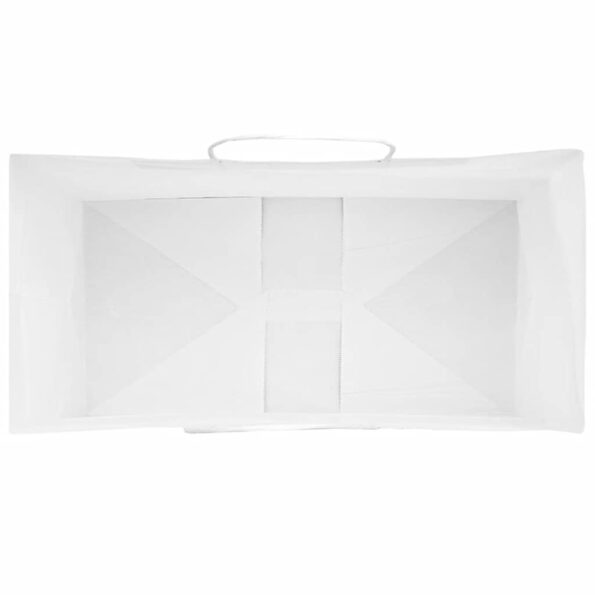vidaXL Papierové tašky 50 ks s rúčkami, biele, 21x11x31 cm – Obrázok 8
