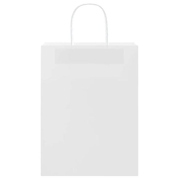 vidaXL Papierové tašky 50 ks s rúčkami, biele, 26x12x35 cm – Obrázok 5