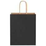 vidaXL Papierové tašky 250 ks s rúčkami, čierna, 18x8x22 cm – Obrázok 5