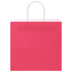 vidaXL Papierové tašky 250 ks s rúčkami, ružové, 54x15x49 cm – Obrázok 5