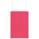 vidaXL Papierové tašky 250 ks s rúčkami, ružové, 54x15x49 cm – Obrázok 6