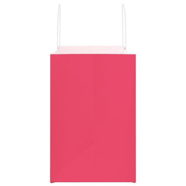 vidaXL Papierové tašky 250 ks s rúčkami, ružové, 54x15x49 cm – Obrázok 6