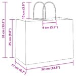 vidaXL Papierové tašky 50 ks s rúčkami, žlté, 32x17x25 cm – Obrázok 11