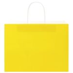 vidaXL Papierové tašky 50 ks s rúčkami, žlté, 32x17x25 cm – Obrázok 5