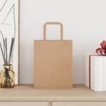 vidaXL Papierové tašky 250 ks s rúčkami, hnedá, 18x8x22 cm – Obrázok 2